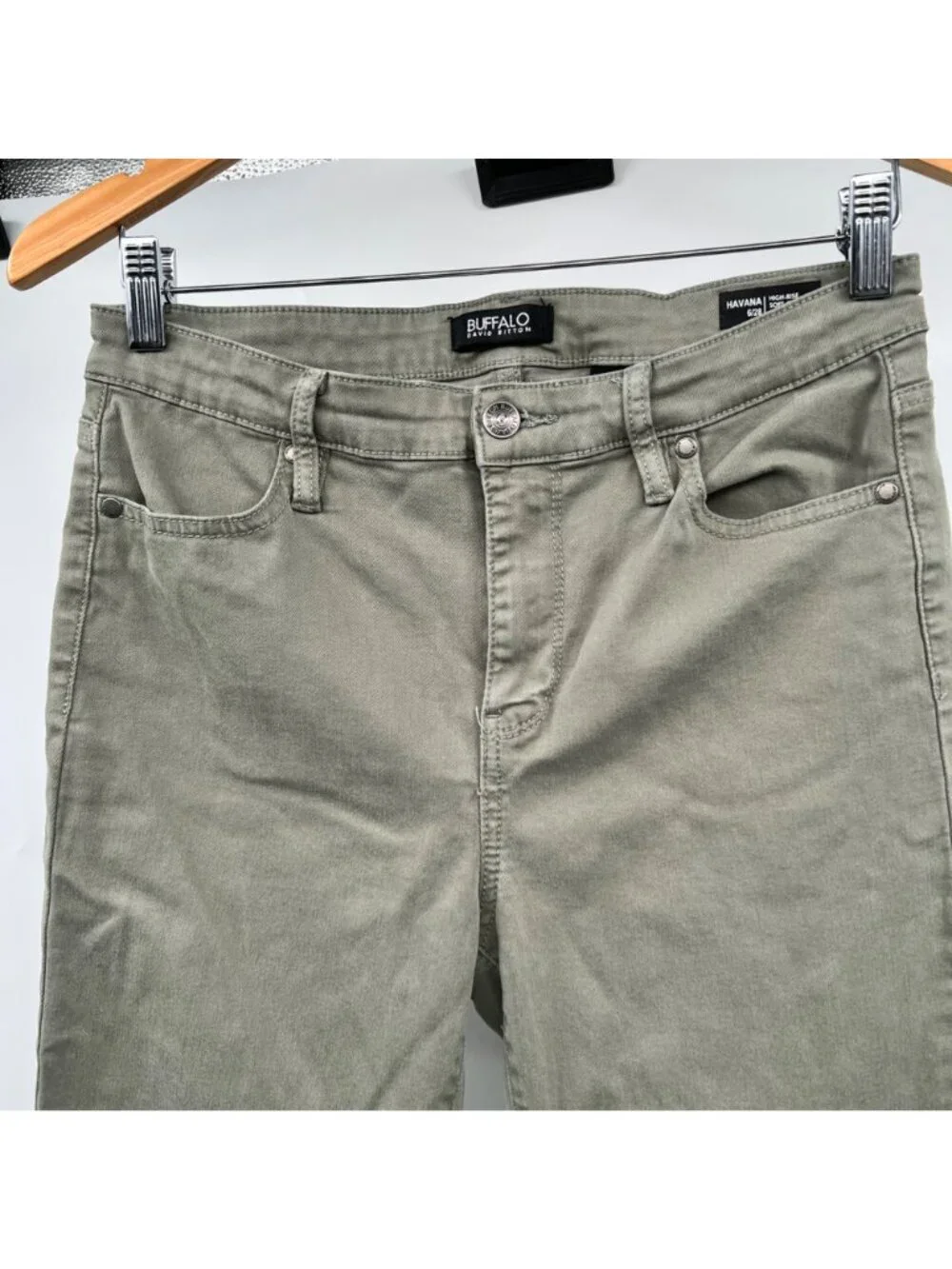 Buffalo David Britton Womens Havana Skinny Ankle Jeans Sage Green Size 6/28